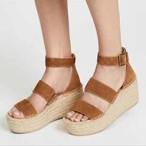 SOLUDOS Palma Platform Espadrille Summer Heeled Sandal in Walnut Women's 8.5